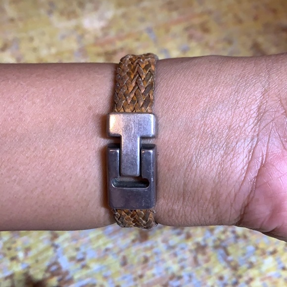 Braided Leather and Silver bracelet - Picture 3 of 5